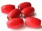 6 30mm Red Wood Barrel Beads Wooden Tube Beads Large Hole Macrame Beads bA1